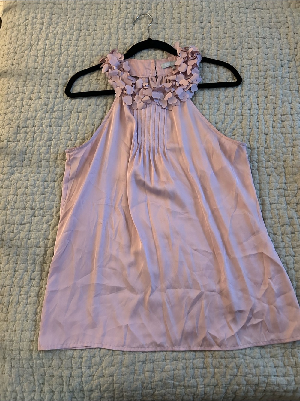 Women's Pink Floral-Halter Sleeveless Top with Hearts Collar